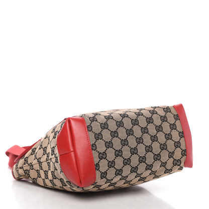Gucci Monogram Large Tote Navy Red 4 of 10