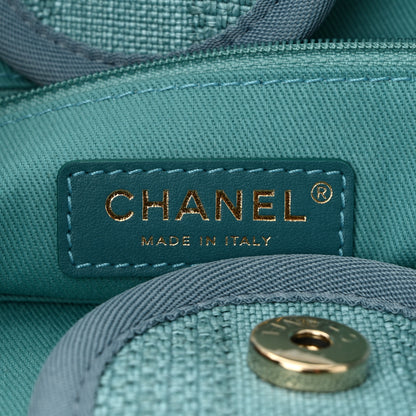 Chanel Mixed Fibers Striped Medium Deauville Tote Blue 6 of 12
