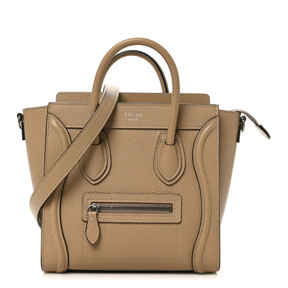 Celine Drummed Calfskin Nano Luggage Dune 1 of 10