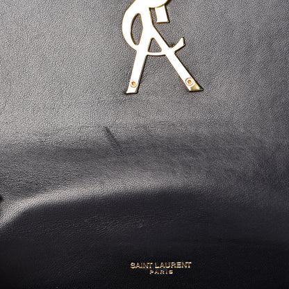 Saint Laurent Lambskin Matelasse Monogram Vicky Chain Wallet Black 8 of 12