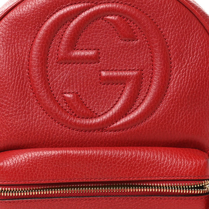 Gucci Pebbled Calfskin Soho Chain Backpack Hibiscus Red 8 of 10