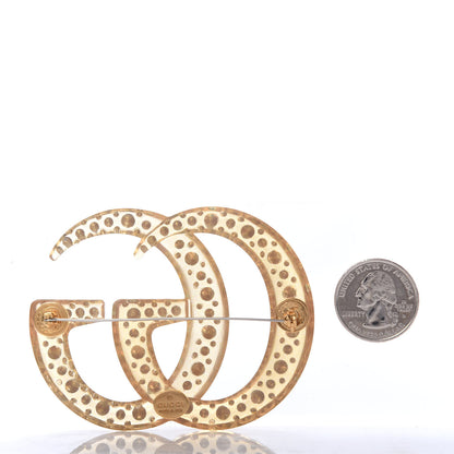 Gucci Resin Crystal GG Brooch Gold 3 of 6