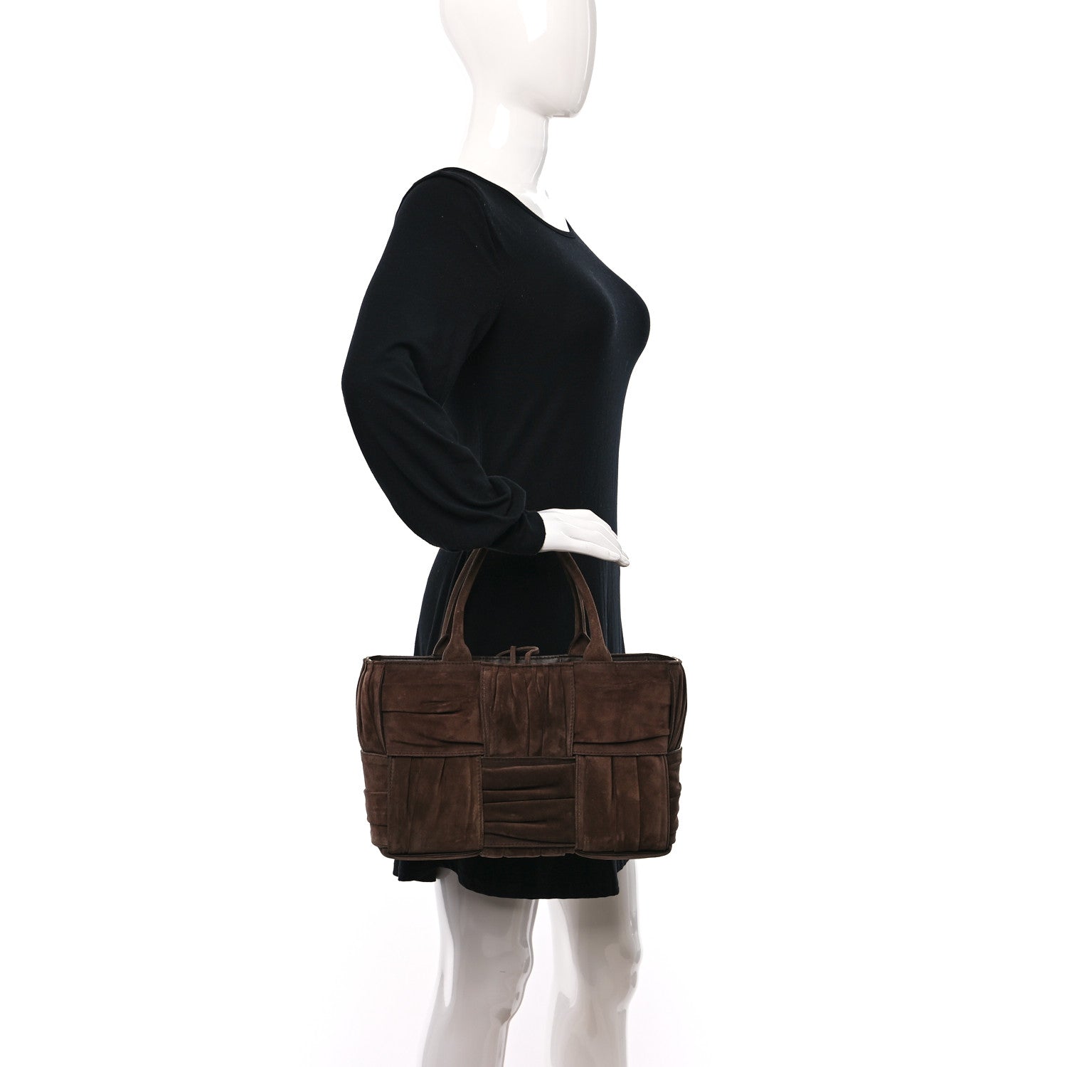 Bottega Veneta Suede Foulard Intrecciato Small Arco Tote Brownie 2 of 11