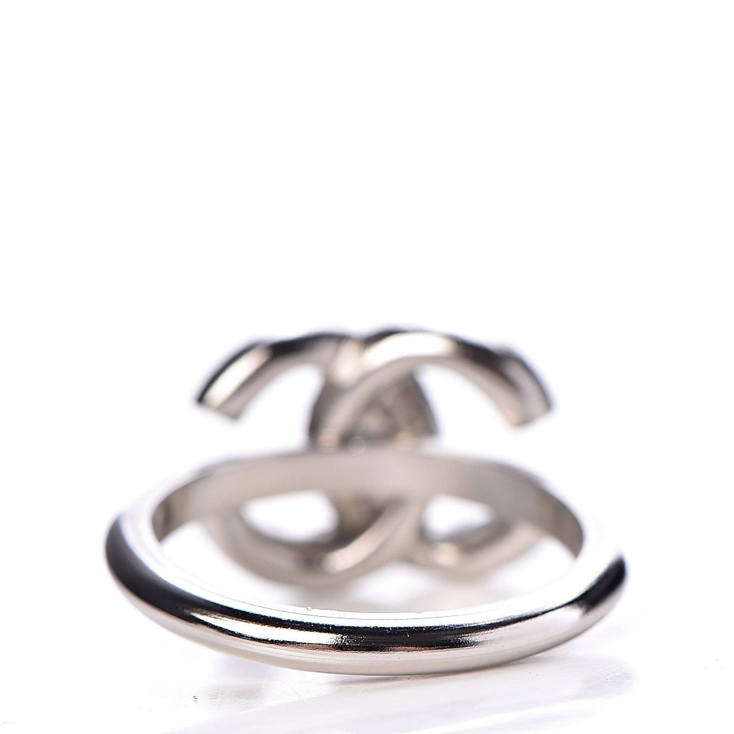 Chanel Crystal CC Ring 7 Iridescent Silver 4 of 6