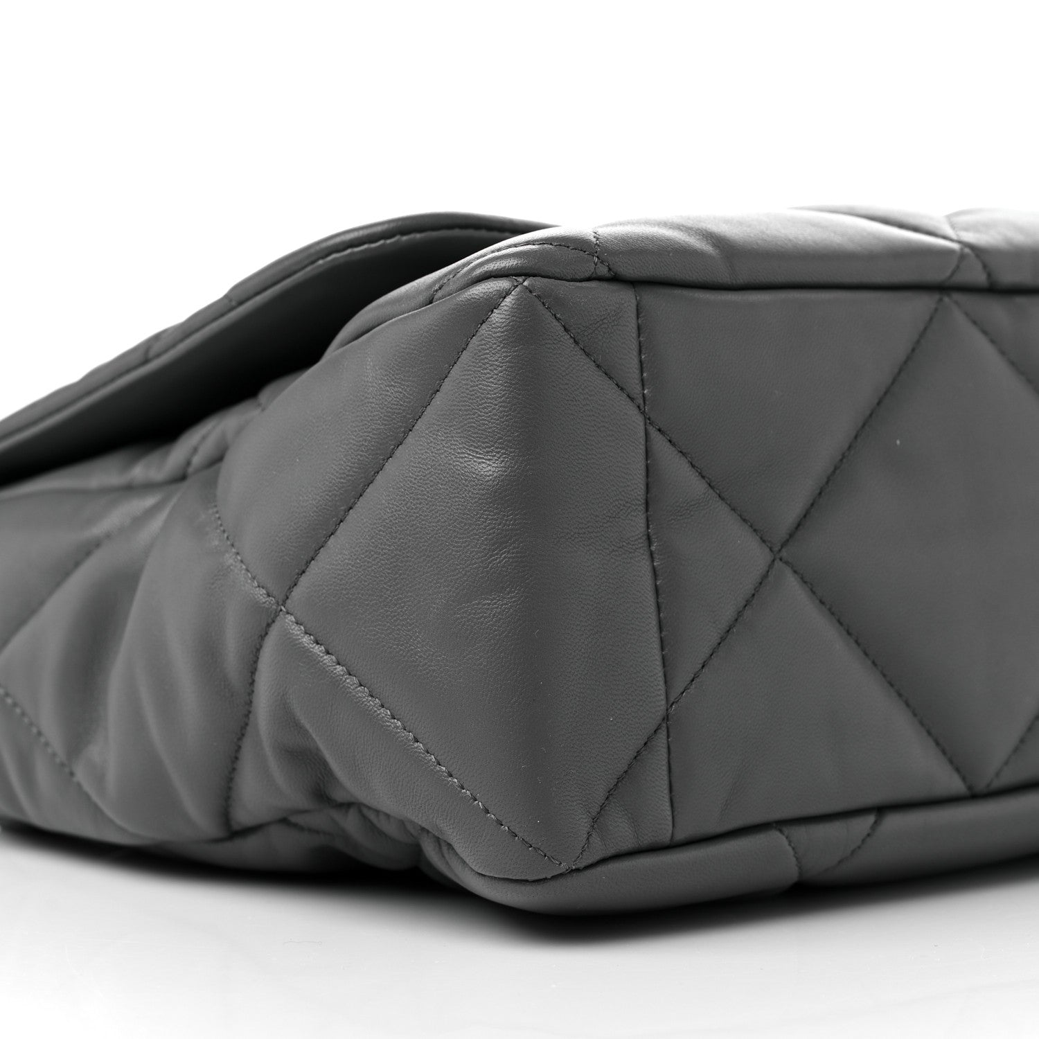 Chanel Lambskin Quilted Maxi Chanel 19 Flap Dark Grey 8 of 9