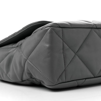 Chanel Lambskin Quilted Maxi Chanel 19 Flap Dark Grey 8 of 9