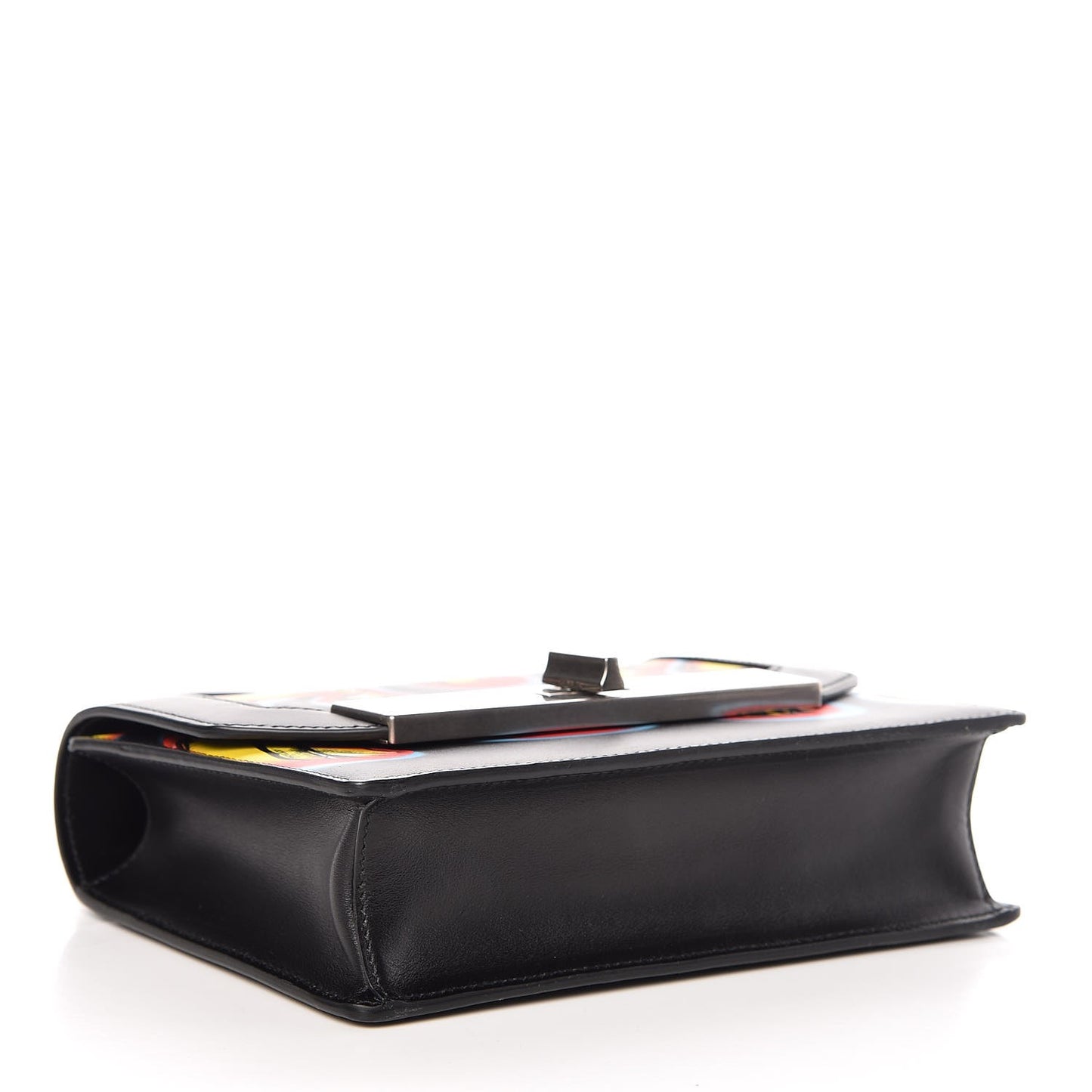 City Calfskin Severine Banana Print Flap Giallo Black