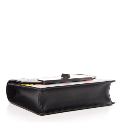 Prada City Calfskin Severine Banana Print Flap Giallo Black 4 of 6