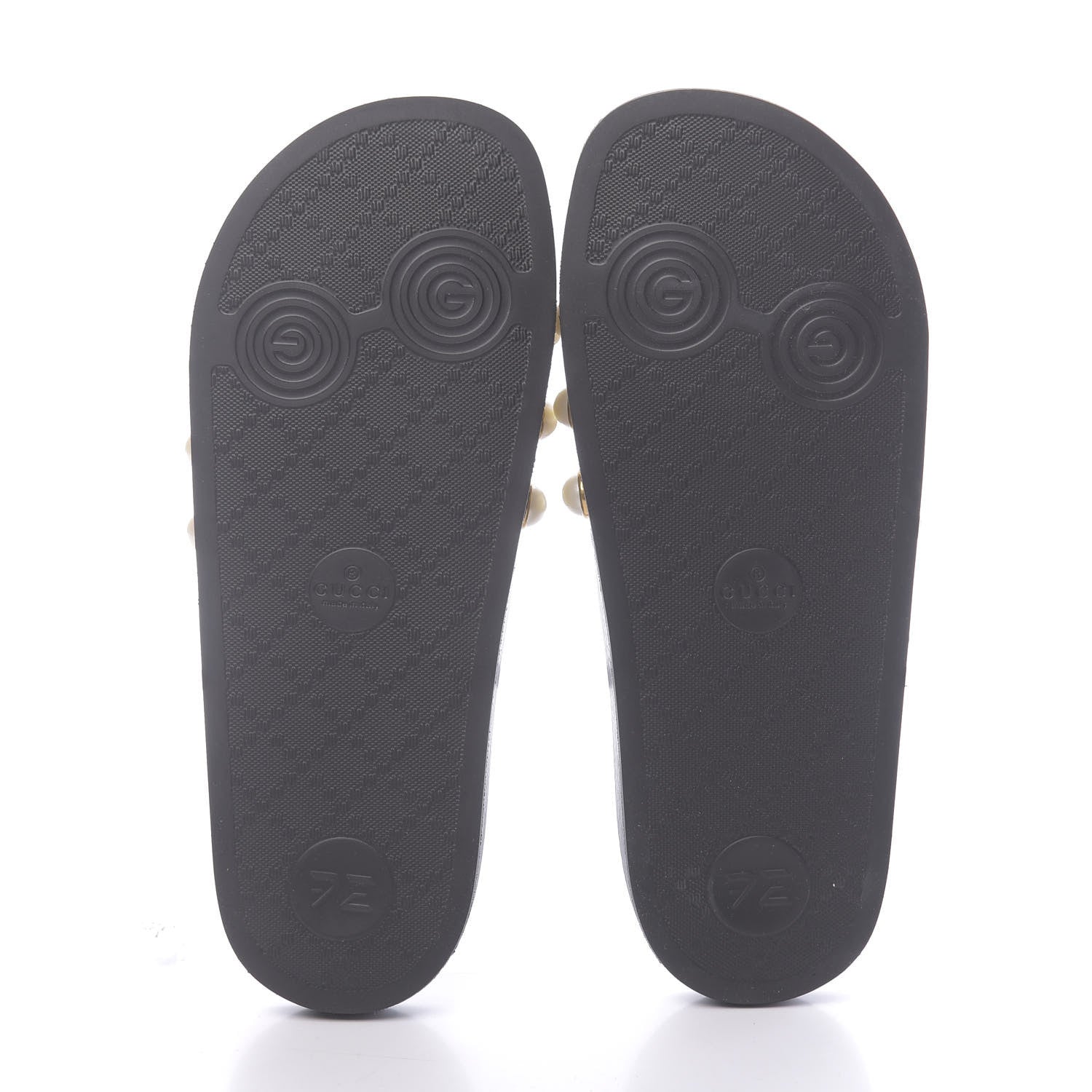 Gucci GG Supreme Monogram Pearls Slide Sandals 38 Beige 5 of 8