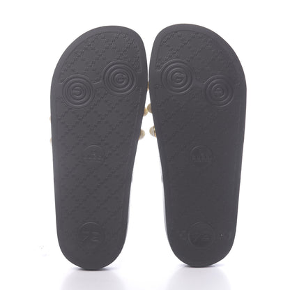 Gucci GG Supreme Monogram Pearls Slide Sandals 38 Beige 5 of 8