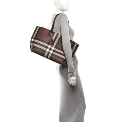 Burberry E-Canvas Check Medium Soft TB Tote Dark Birch Brown Dark Birch Brown 2 of 11