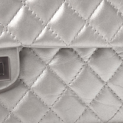 Chanel Metallic Lambskin Quilted Snake Chain 2.55 Reissue Flap Silver 8 of 13