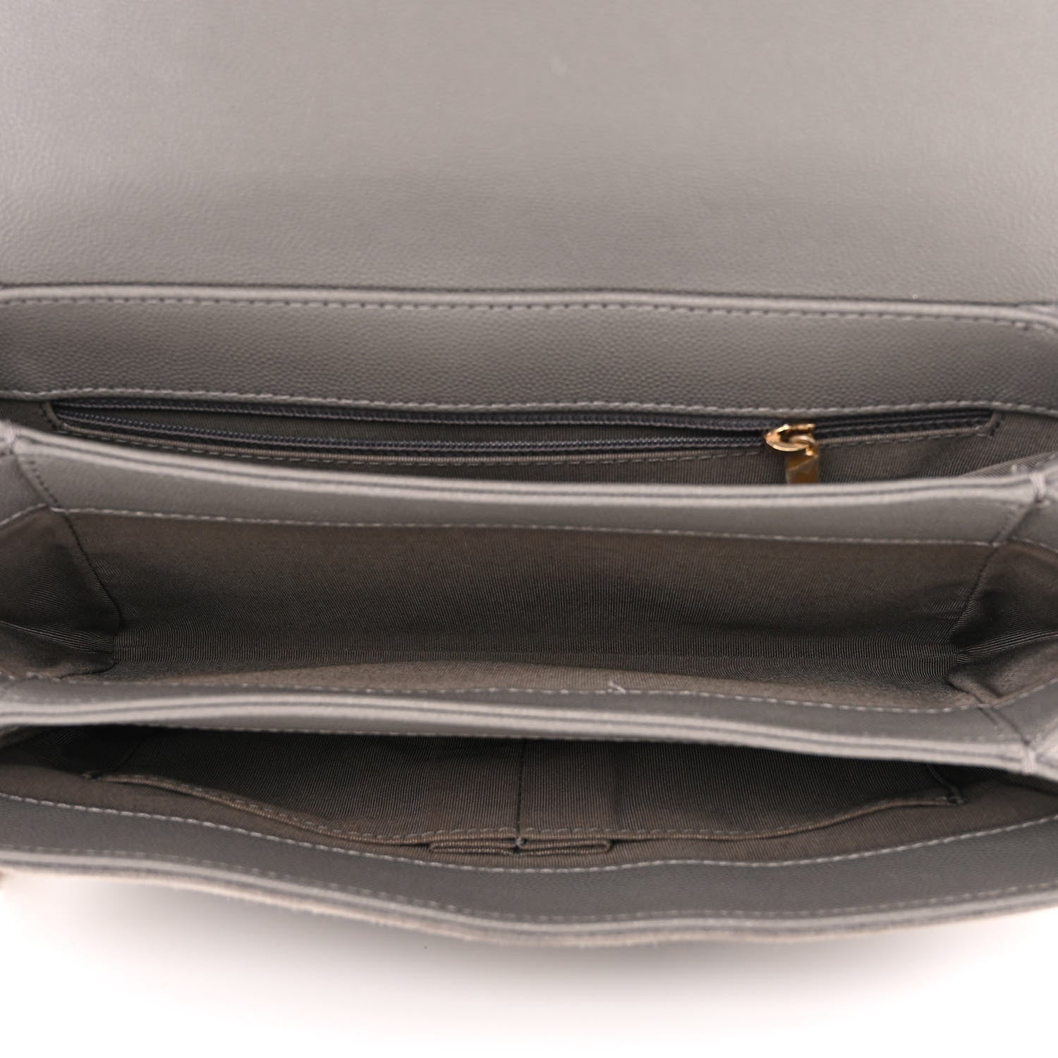 Chanel Caviar Suede Stitched Lady Coco Flap Grey 5 of 11