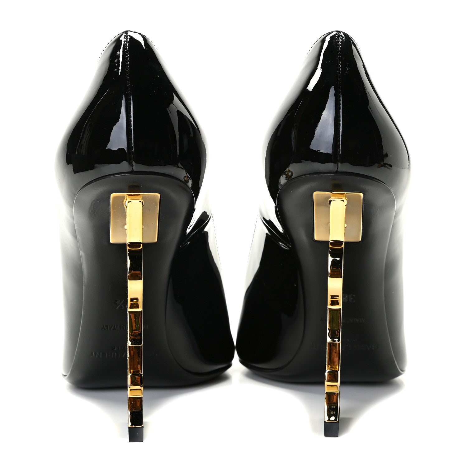 Saint Laurent Patent Opyum 110 Pumps 38.5 Black Gold 6 of 11