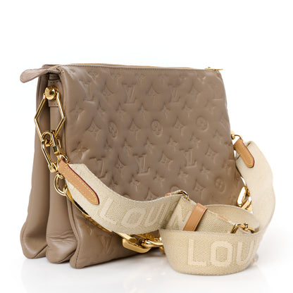 Louis Vuitton Lambskin Embossed Monogram Coussin MM 3 of 11
