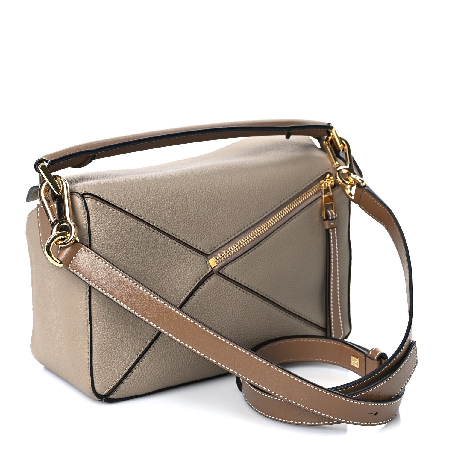 Loewe Grained Calfskin Small Puzzle Bag Sand Mink 3 of 8