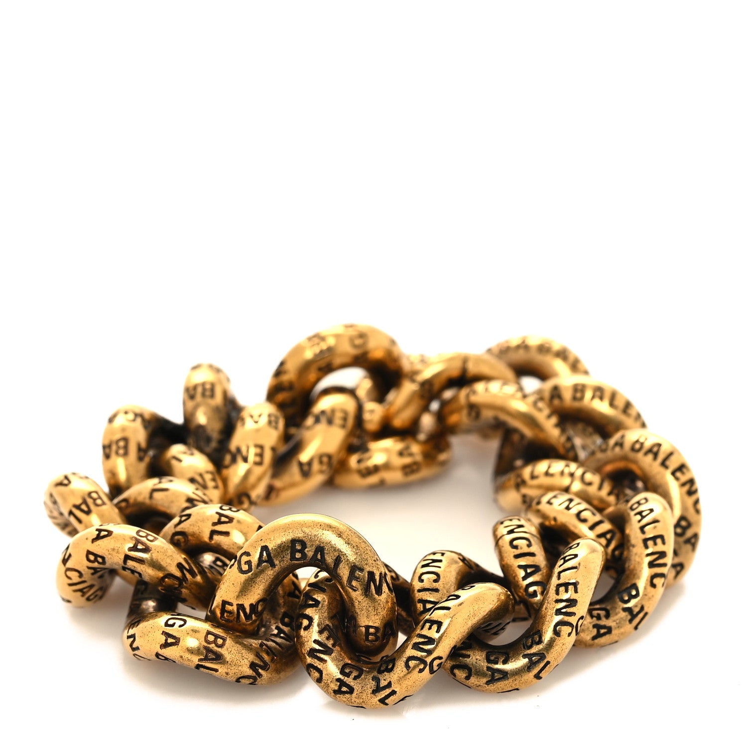 Balenciaga Logo Chain Bracelet Gold Antique Gold 1 of 4