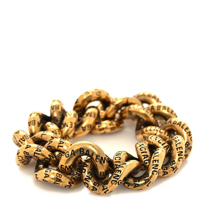 Balenciaga Logo Chain Bracelet Gold Antique Gold 1 of 4