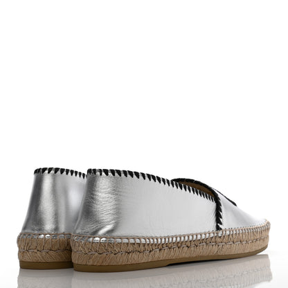 Gucci Metallic Nappa GG Marmont Espadrilles 41 Silver 4 of 12