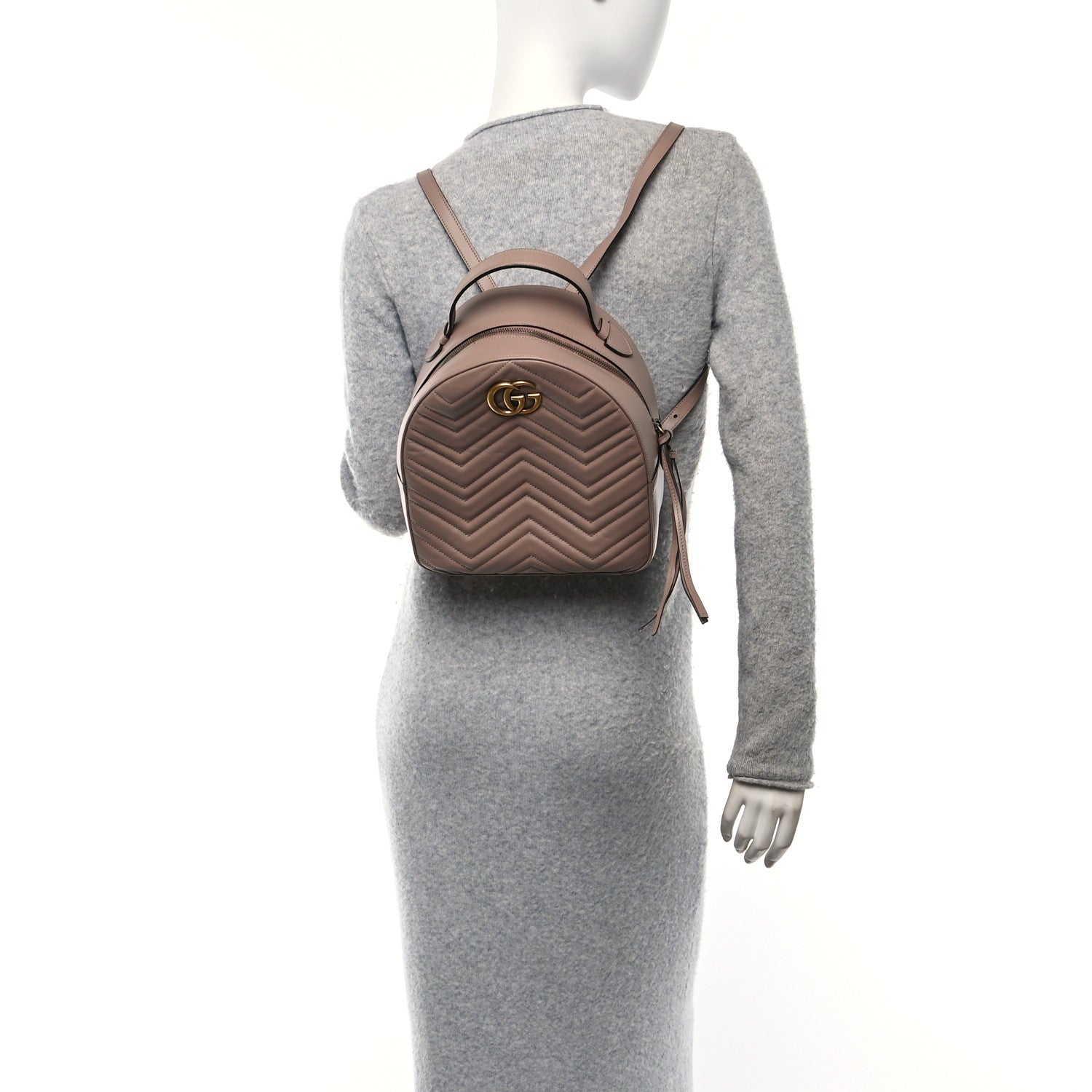 Gucci Calfskin Matelasse GG Marmont Backpack Porcelain Rose 2 of 10
