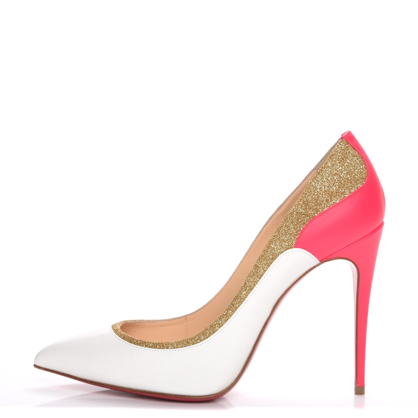 Glitter Patent Fluo Tucsick 100 Pumps 38 White Gold