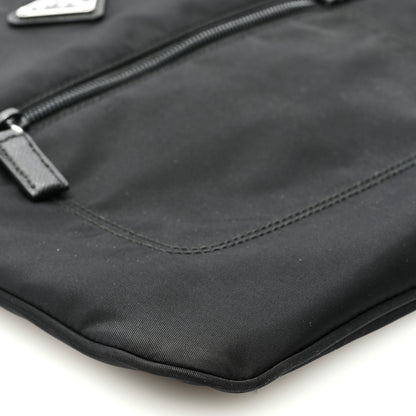 Prada Nylon Saffiano Flat Messenger Bag Black 7 of 8