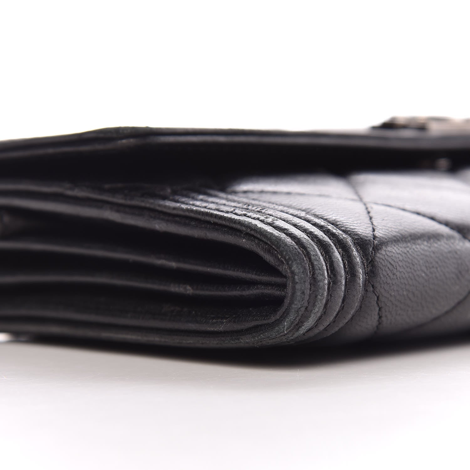 Chanel Lambskin Quilted Boy Flap Wallet Black 9 of 13