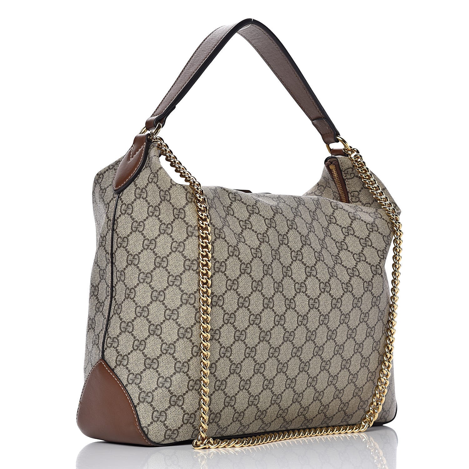 Gucci GG Supreme Monogram Large Linea A Hobo Light Brown 4 of 16