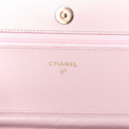 Chanel Caviar Quilted Coco Candy Wallet On Chain WOC Light Pink 8 of 12