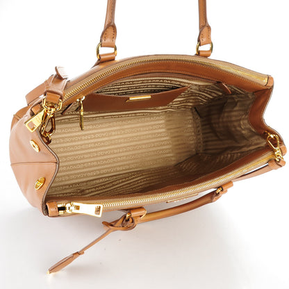 Prada Saffiano Large Galleria Double Zip Tote Caramel 6 of 9
