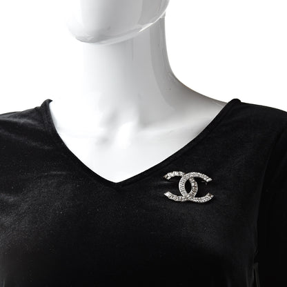Chanel Baguette Crystal CC Brooch Silver 2 of 4