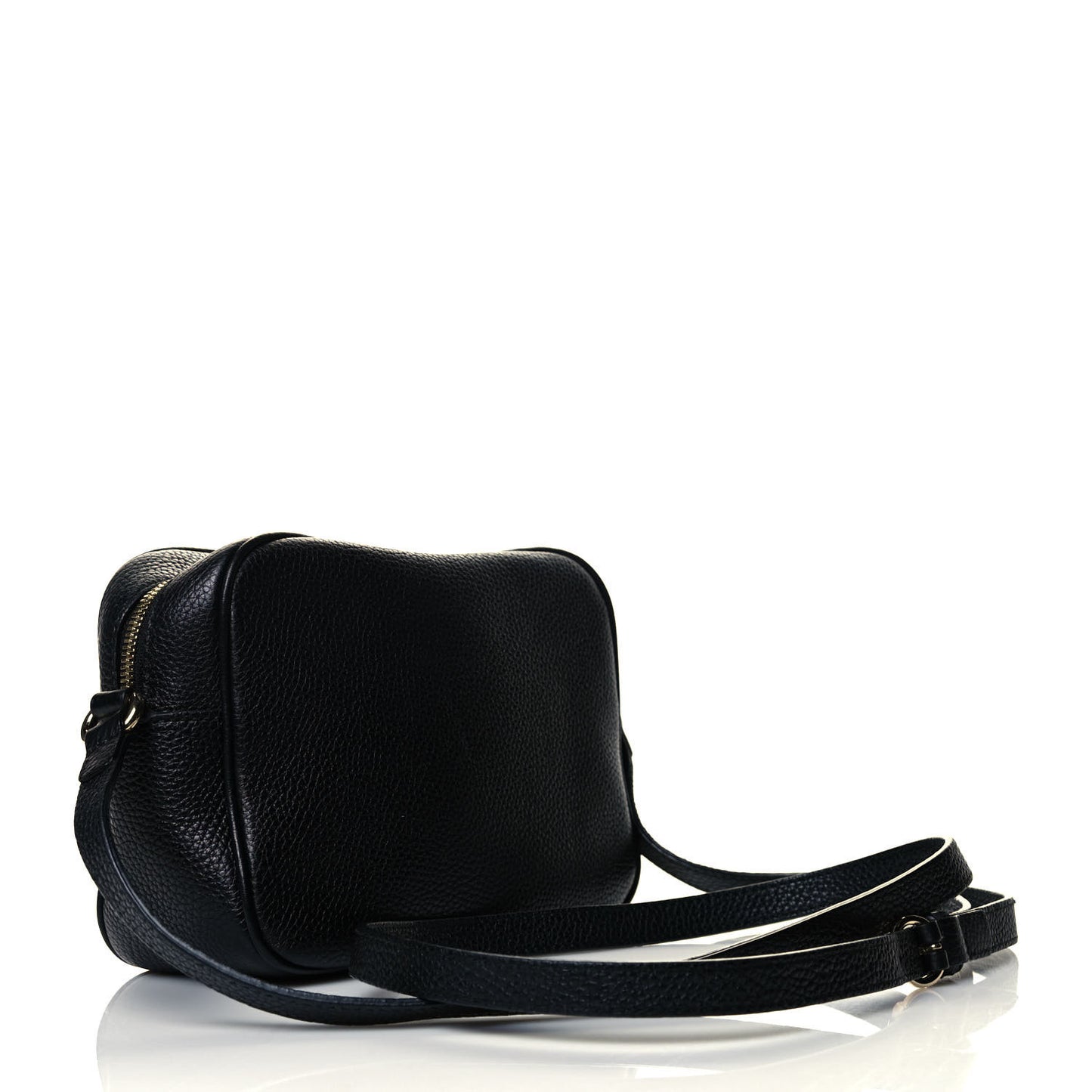 Pebbled Calfskin Small Soho Disco Bag Black