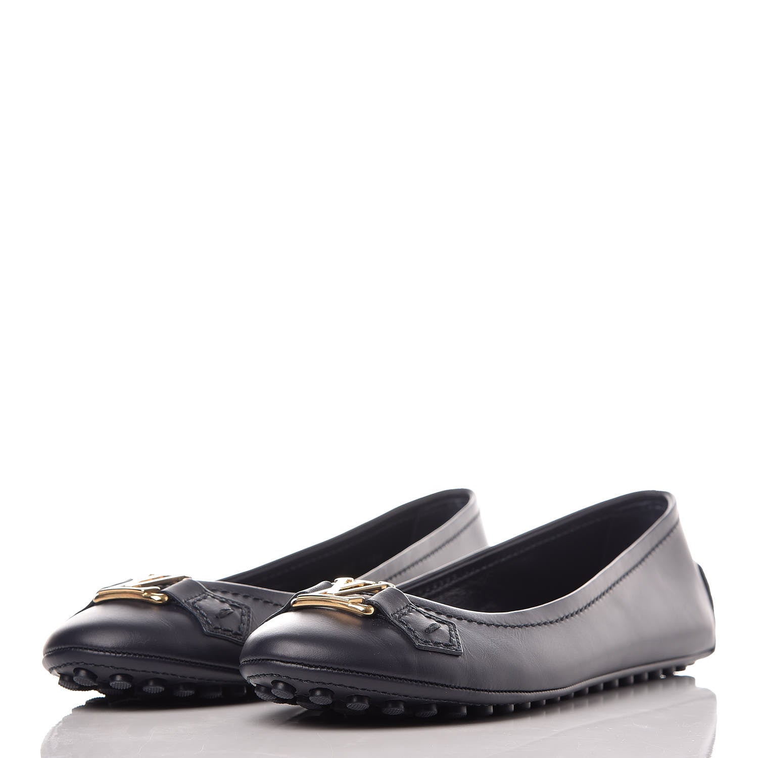 Louis Vuitton Calfskin Oxford Ballerina Flats 39 Navy 3 of 9