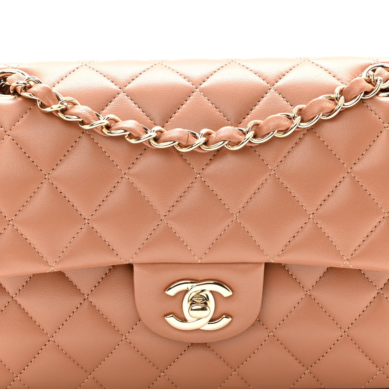 Chanel Lambskin Quilted Small Double Flap Brown 15 of 19