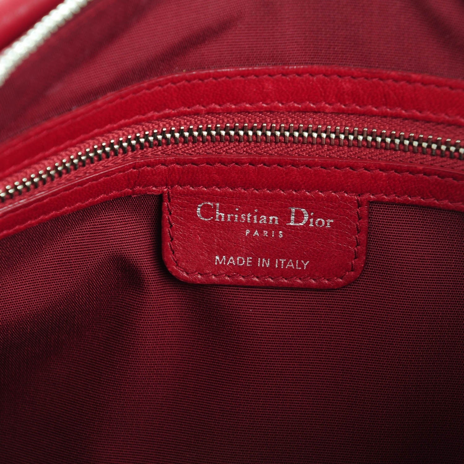 Christian Dior Lambskin Cannage Medium Granville Tote Red 10 of 19