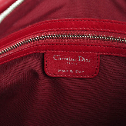 Christian Dior Lambskin Cannage Medium Granville Tote Red 10 of 19