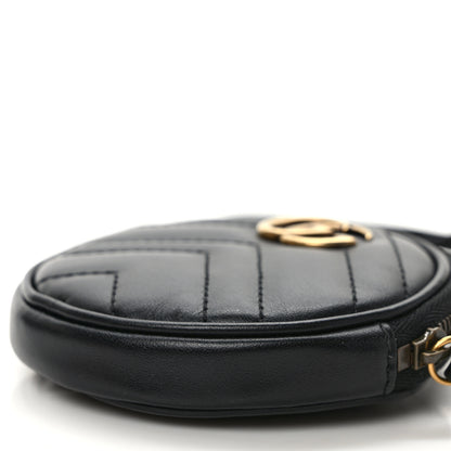 Gucci Calfskin Matelasse GG Marmont Round Mini Bag Black 7 of 8