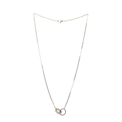 Cartier 18K Pink Gold Diamond Interlocking LOVE Necklace 3 of 6