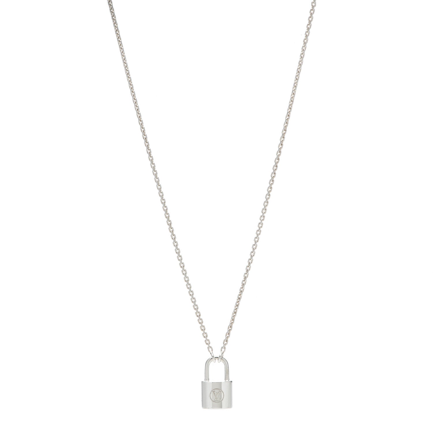 Louis Vuitton Sterling Silver Lockit Necklace 1 of 5