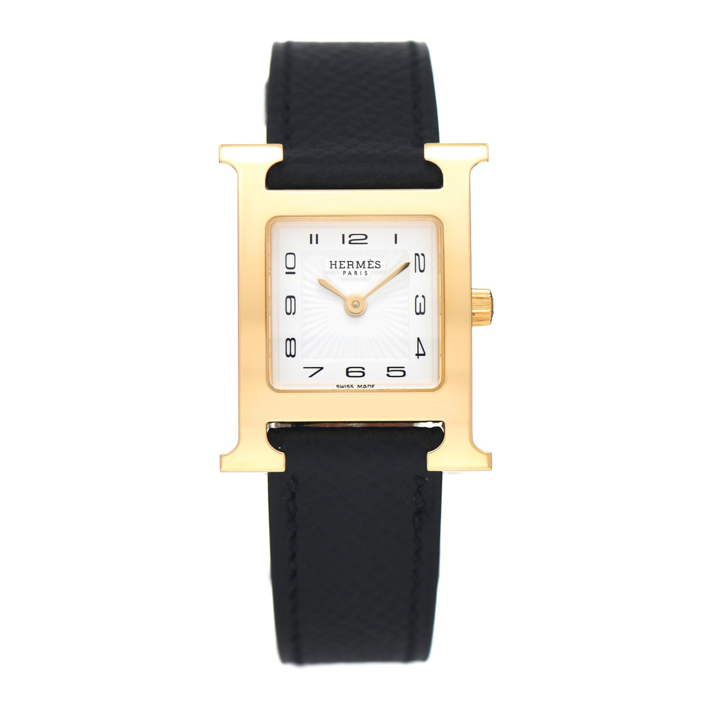 Stainless Steel Epsom 21mm Heure H Hour Quartz Watch Noir