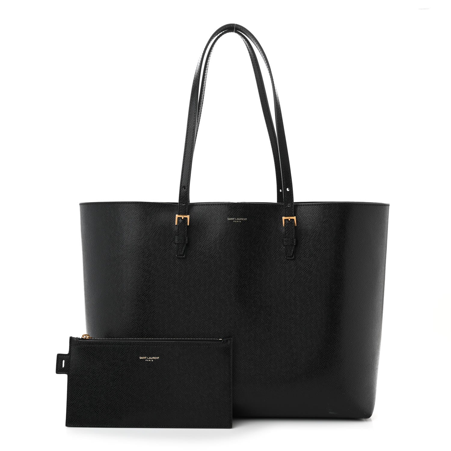 Saint Laurent Calfskin Large Shopping Tote Black 3 of 10