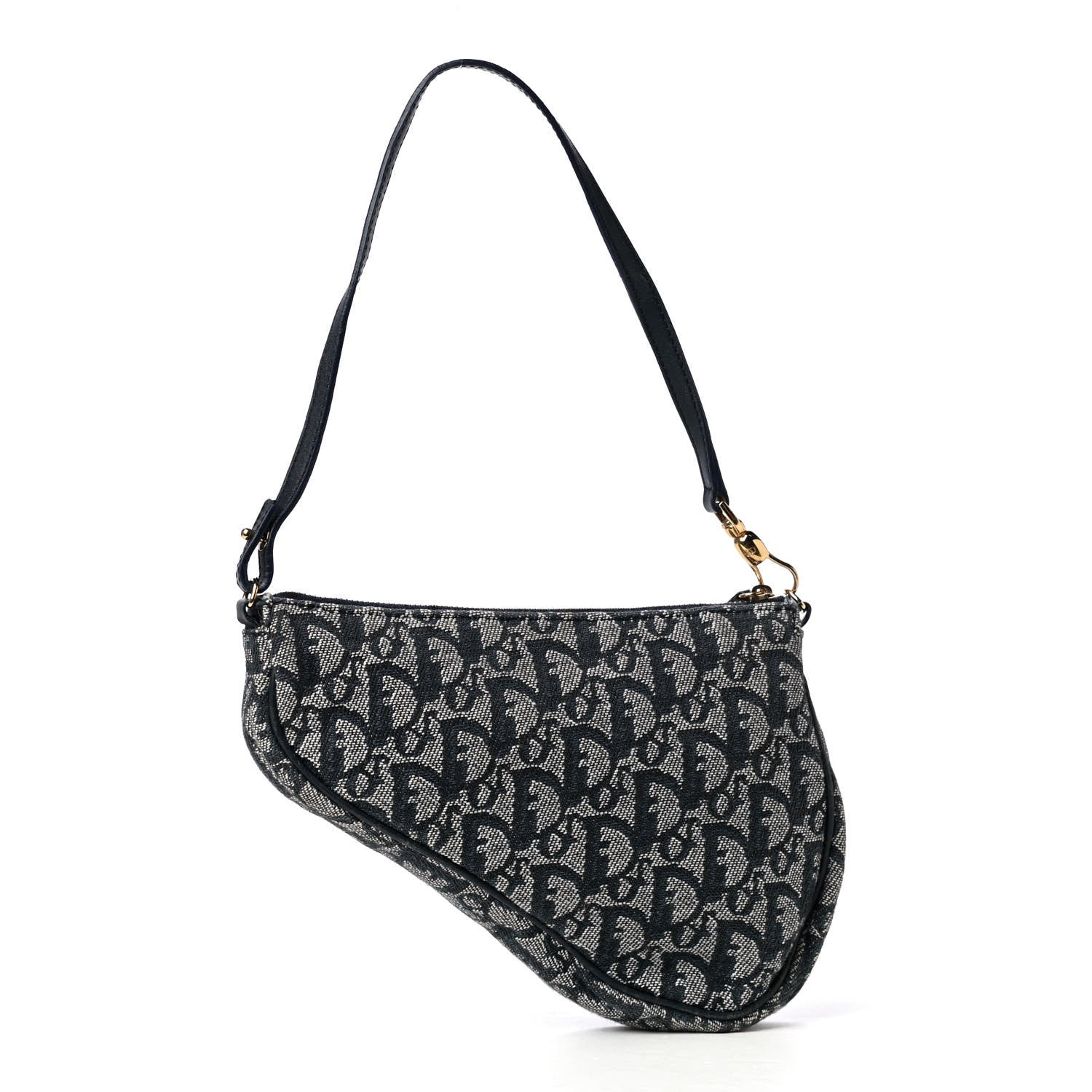 Christian Dior Monogram Mini Saddle Pochette Navy 2 of 4