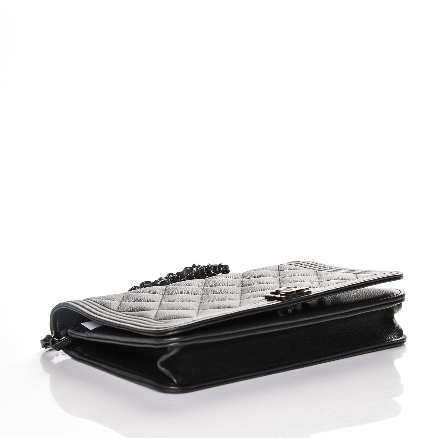 Caviar Quilted Boy Wallet On Chain WOC So Black