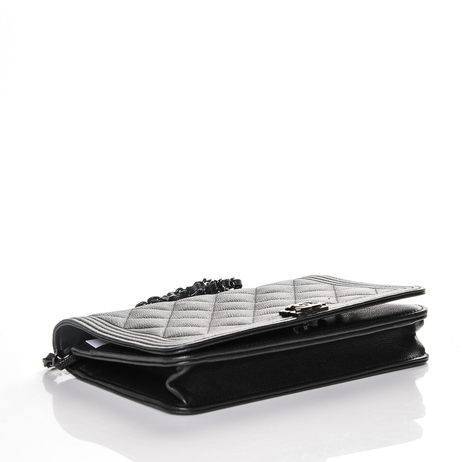 Chanel Caviar Quilted Boy Wallet On Chain WOC So Black 4 of 7