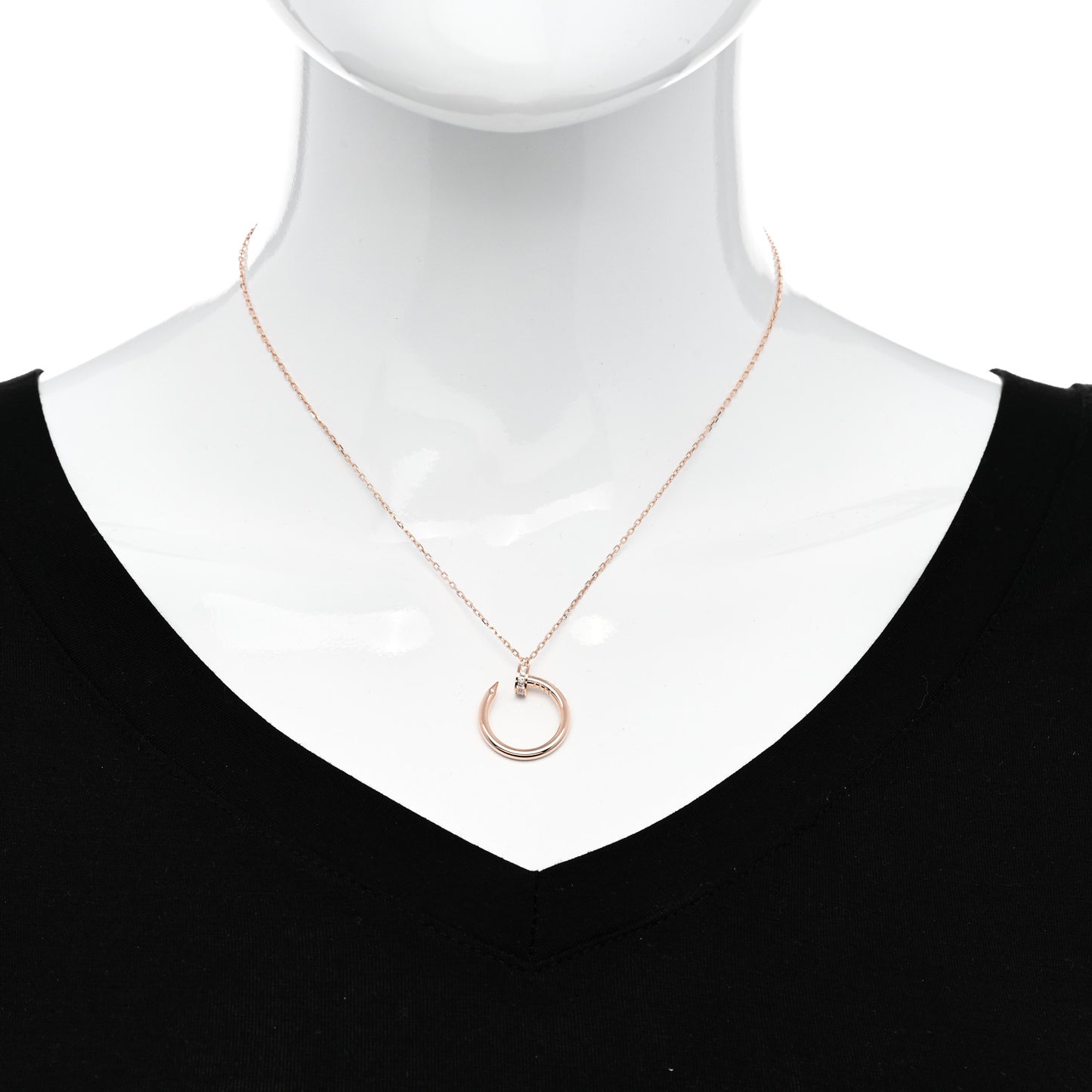 18K Pink Gold Diamond Juste Un Clou Pendant Necklace
