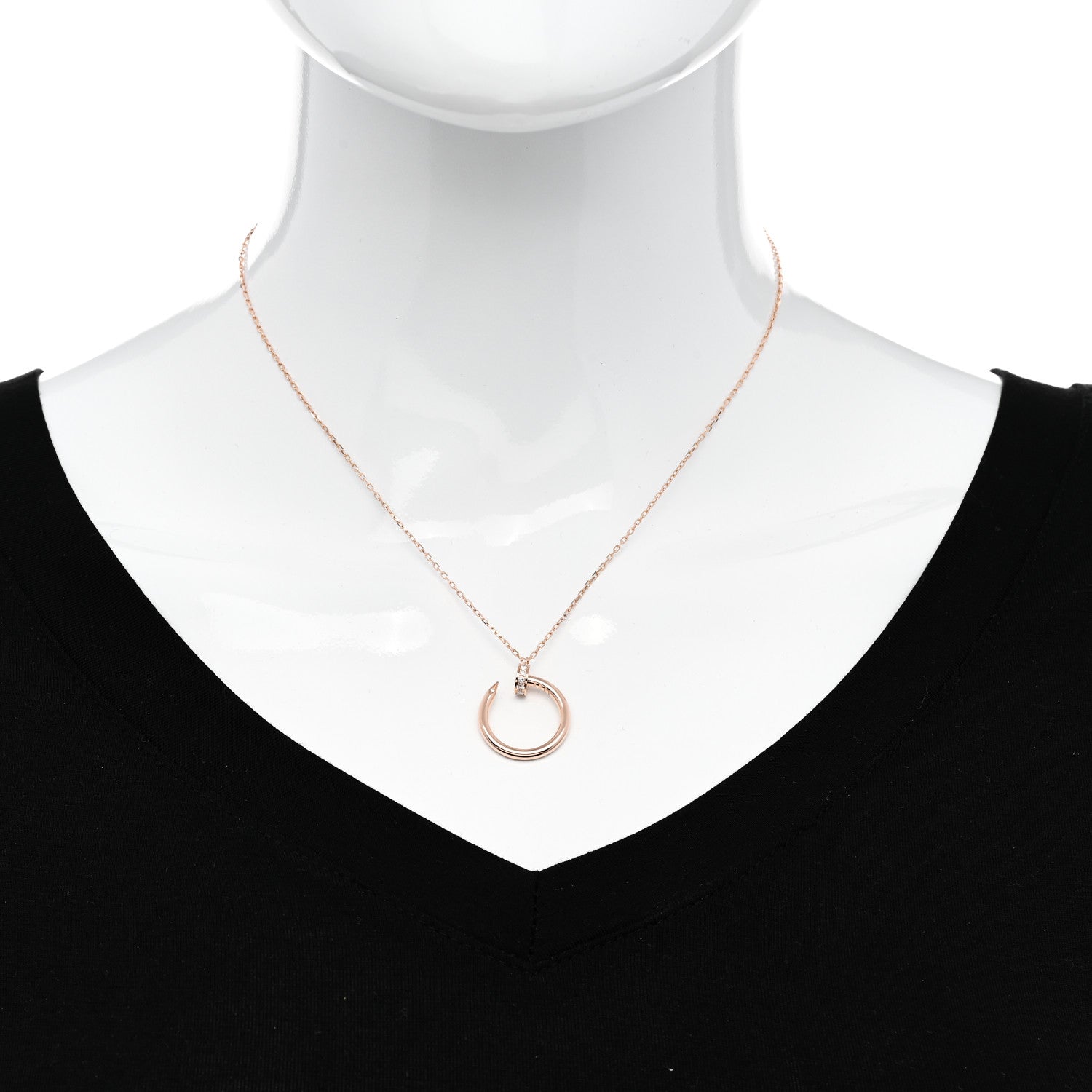 Cartier 18K Pink Gold Diamond Juste Un Clou Pendant Necklace 2 of 6