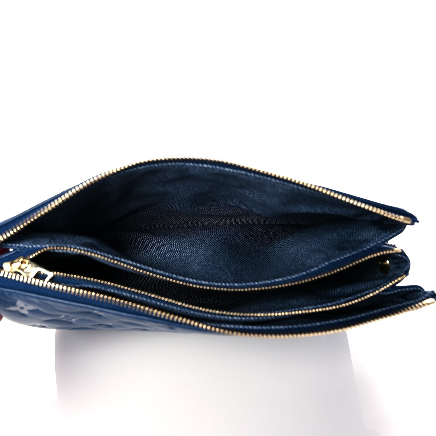 Lambskin Embossed Monogram Coussin PM Denim Blue