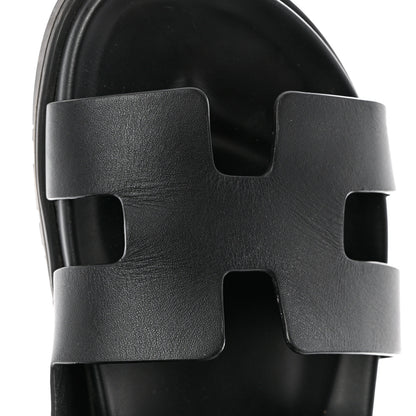 Hermes Calfskin Womens Chypre Sandals 40 Black 10 of 11