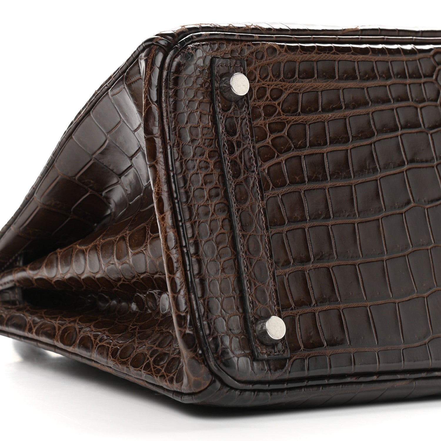 Hermes Shiny Porosus Crocodile Birkin 30 Havane 9 of 14