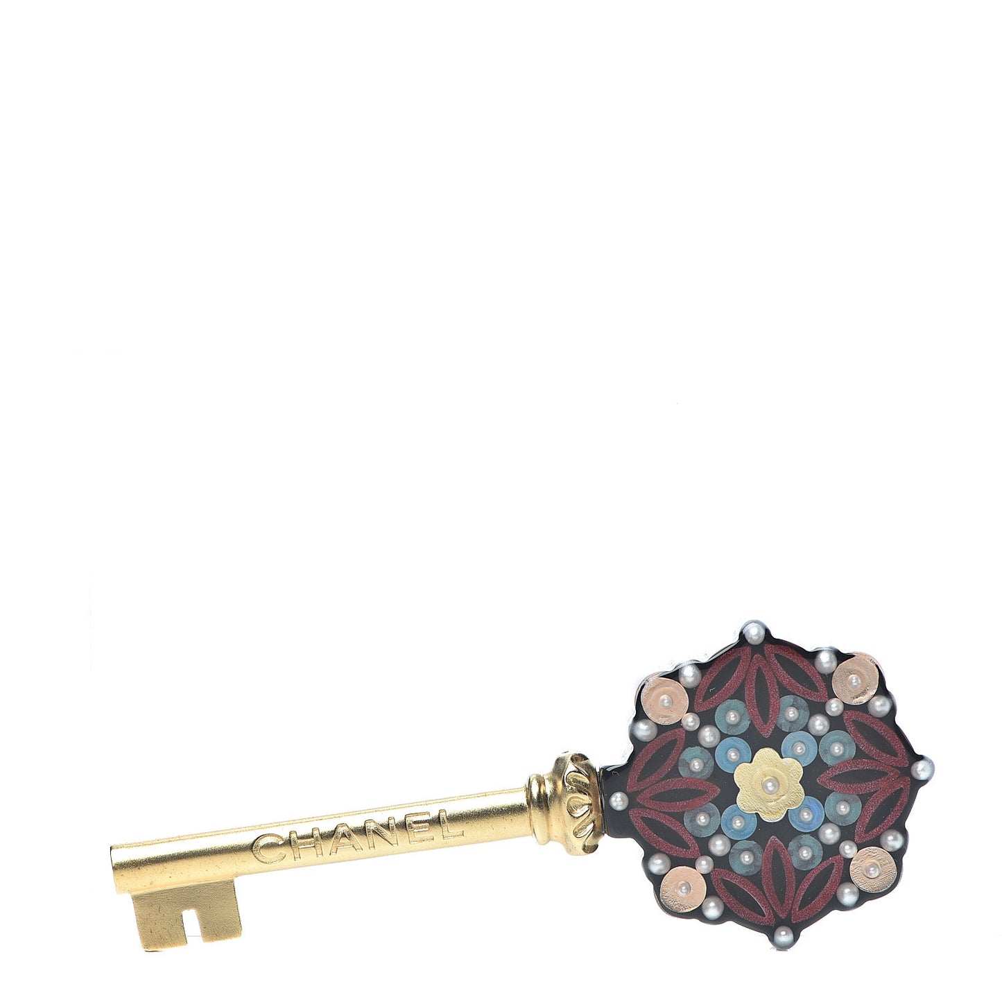 Enamel Key Brooch Multicolor